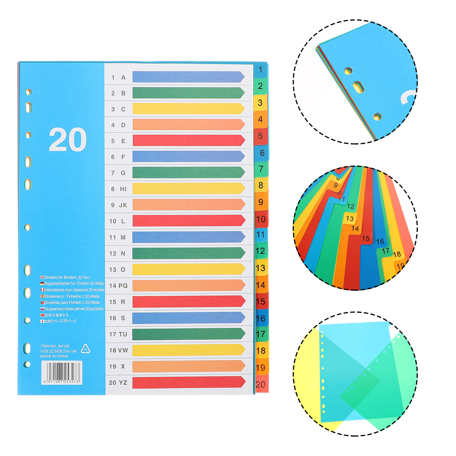 5Pcs Binder Dividers Colorful  - Tab Divider A4 recension och pris
