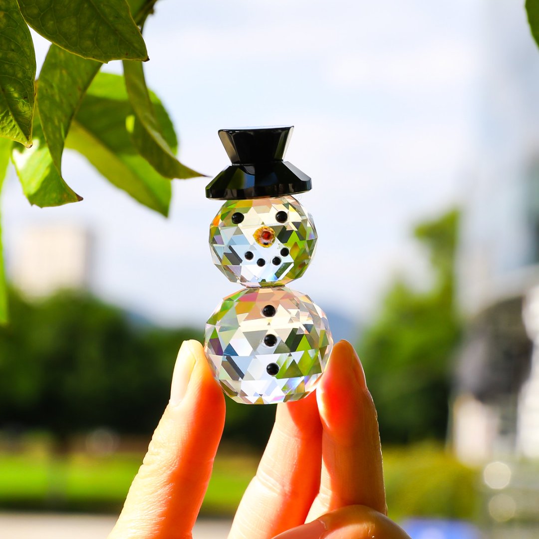 Crystal Black Hat Snowman Figu - Paper Weight Crystal recension och pris
