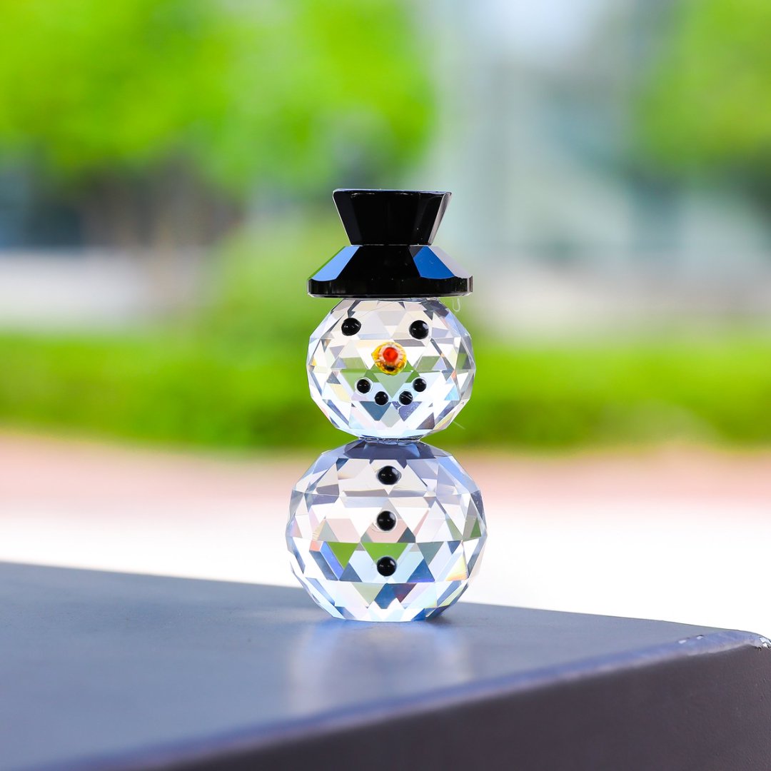 Crystal Black Hat Snowman Figu - Paper Weight Crystal recension och pris