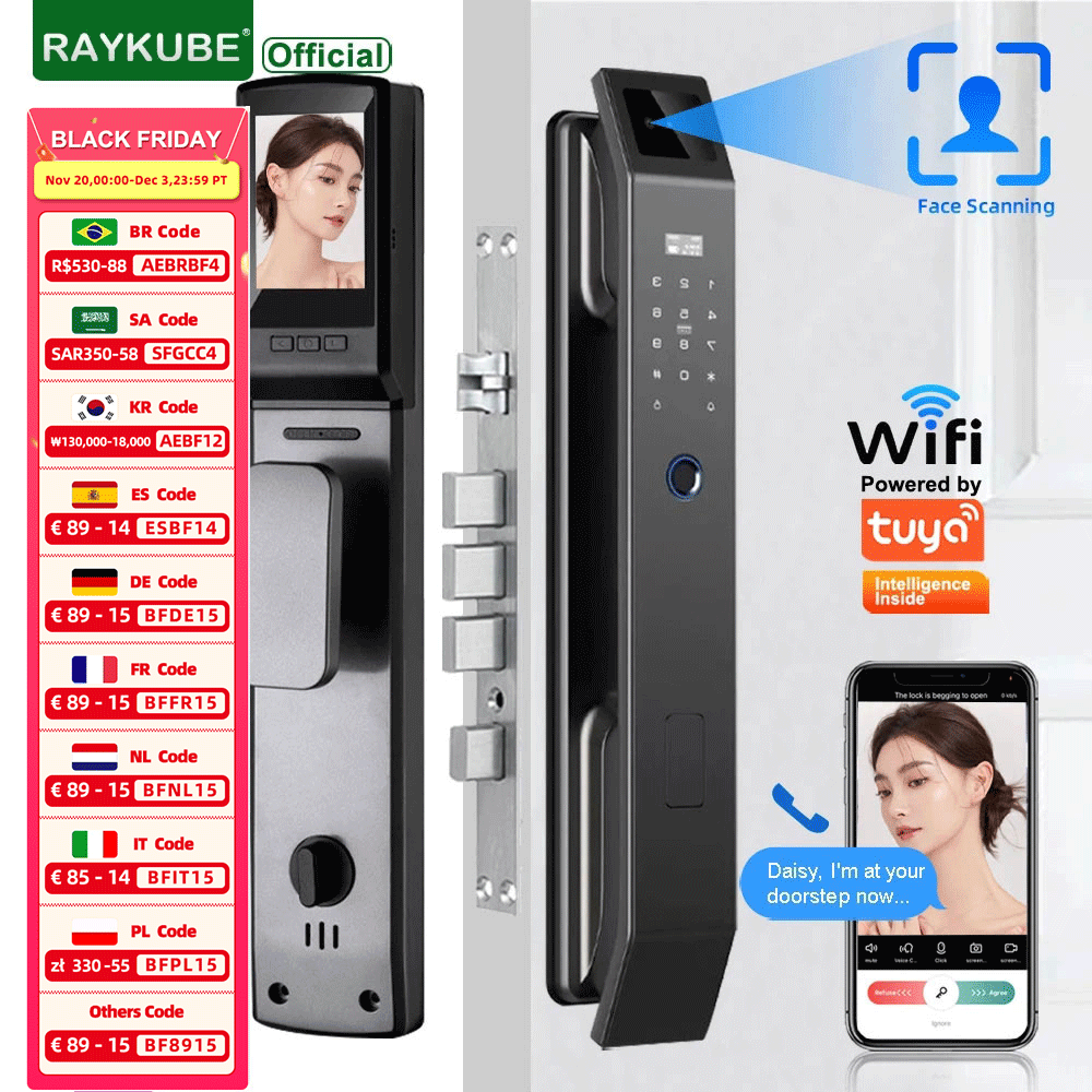 RAYKUBE DF14 Tuya WiFi 3D Face - Letter Opener Brass recension och pris