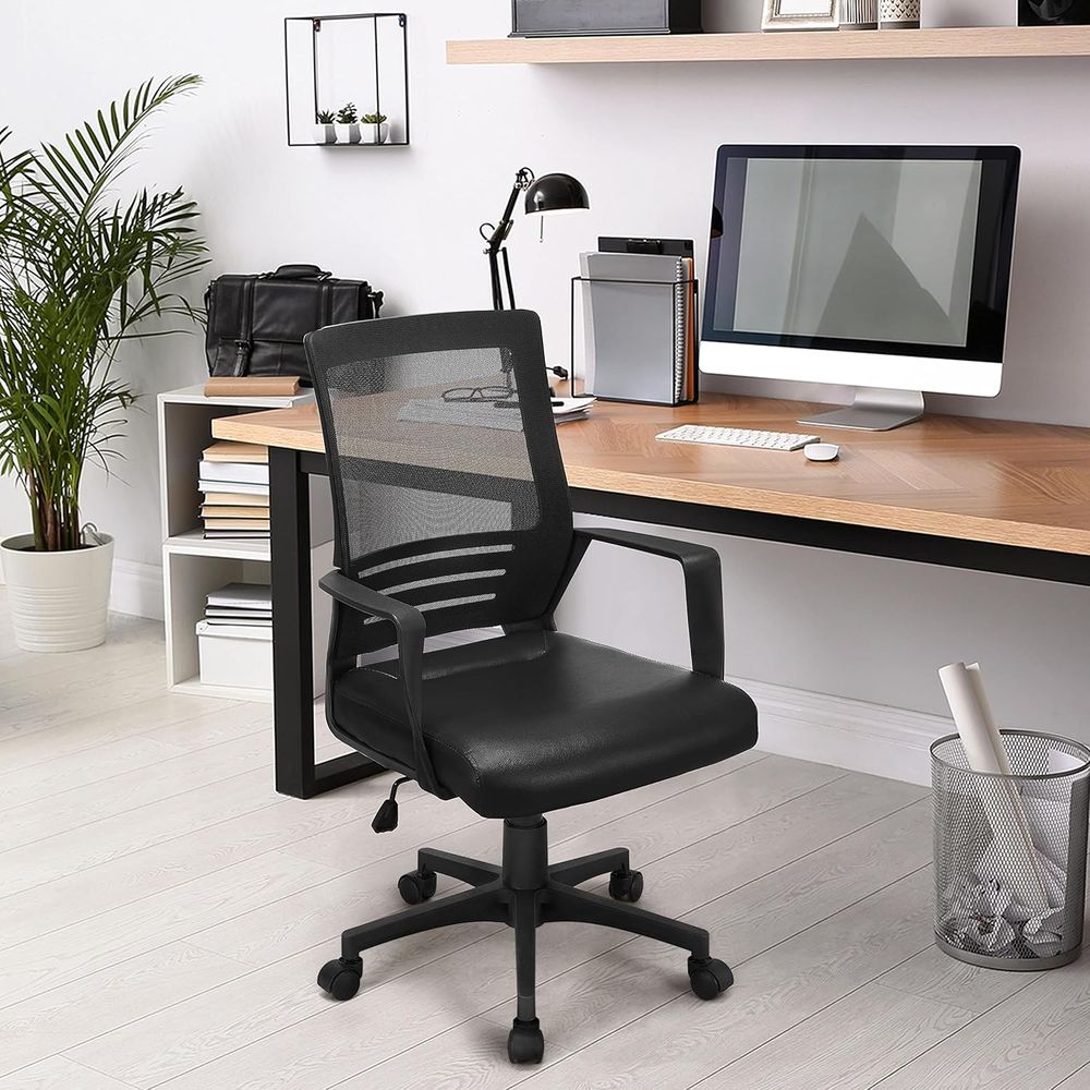 -Back Mesh Swivel Oice Desk Ch - Leather Desk Pad recension och pris