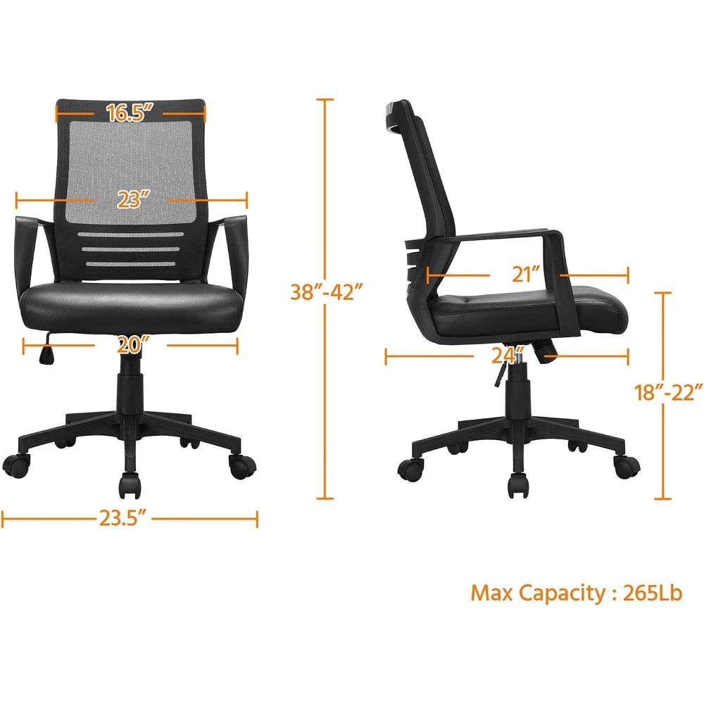 -Back Mesh Swivel Oice Desk Ch - Leather Desk Pad recension och pris