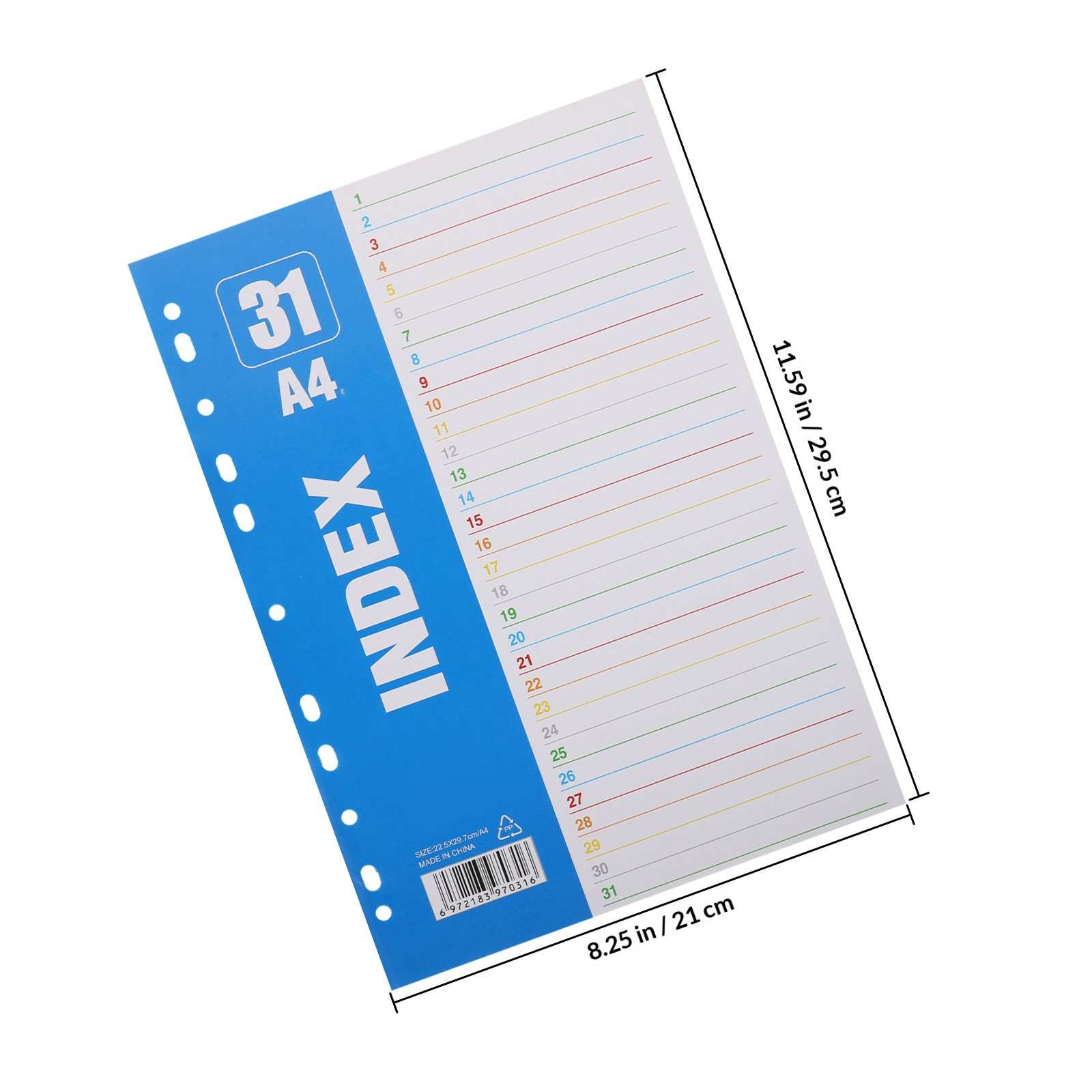 1Set Number Index Page A4 11-H - Tab Divider A4 recension och pris