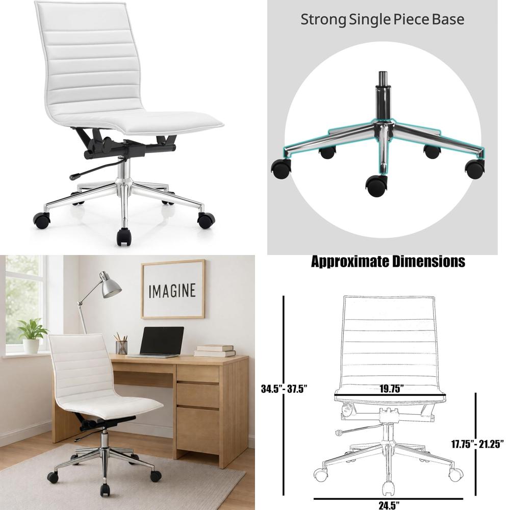 Padded PU Leather Desk Chair w - Leather Desk Pad recension och pris